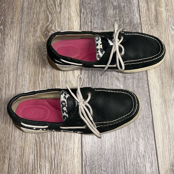 Sperry Leopard Black Boat Slip On Loafer Shoes Women's US Size 7.5M 9775909 - Picture 2 of 10